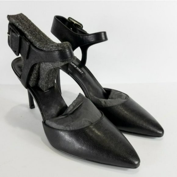 Nine West Elisabeti Leather Pointed Toe Formal Slingback Sandals - Picture 5 of 7